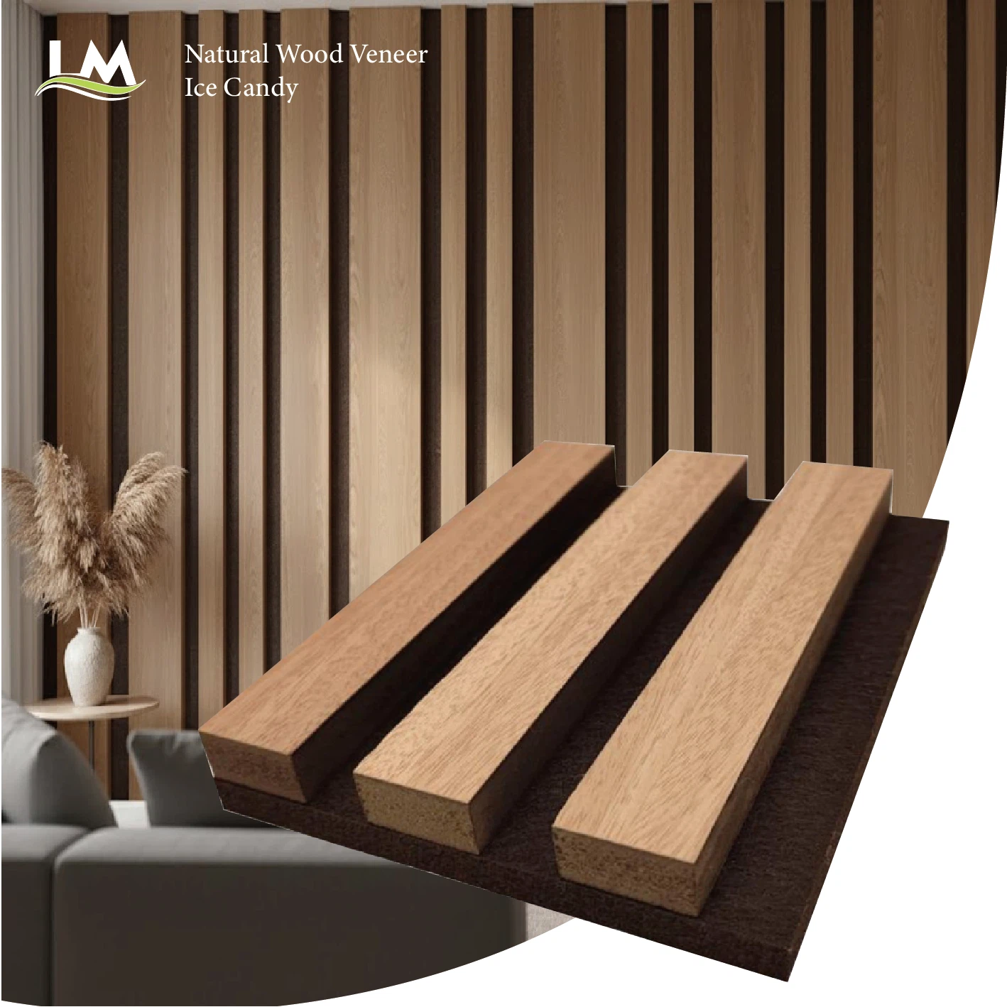 Paneles de pared acústicos absorbentes de sonido de chapa de madera natural, tablero decorativo a prueba de ruido, fácil instalación, respetuoso con el medio ambiente para dormitorio, sala de estar, decoración interior del hogar